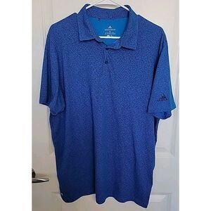 Adidas Mens X-LARGE  Golf Polo Shirt Blue‎  Geometric Parley Ocean Plastic